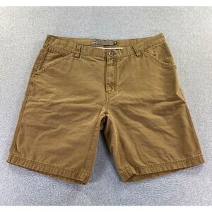 REI Hiking Shorts Brown Canvas Flat Front Mens Size 38 x 10 100% Organic Cotton